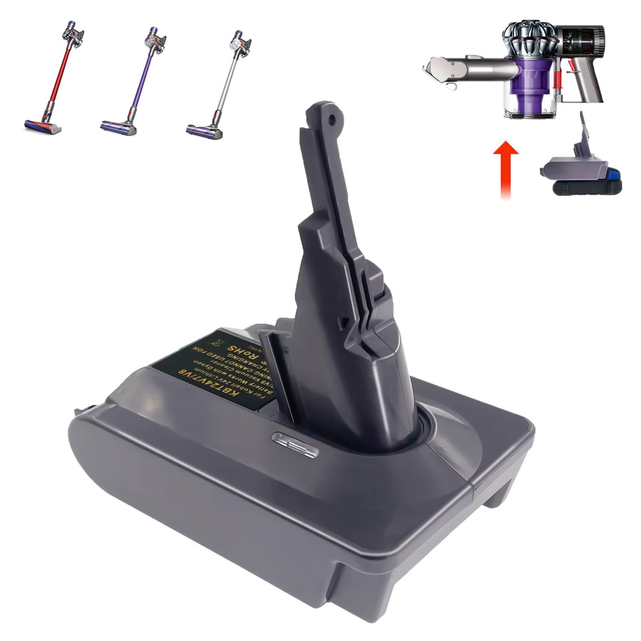 Akku-Adapter-Konverter für Dyson V6 V7 V8 Staubsauger kompatibel mit Kobalt 24V Akku KBT24V6 KBT24V7V8 in Grau - Bild 4