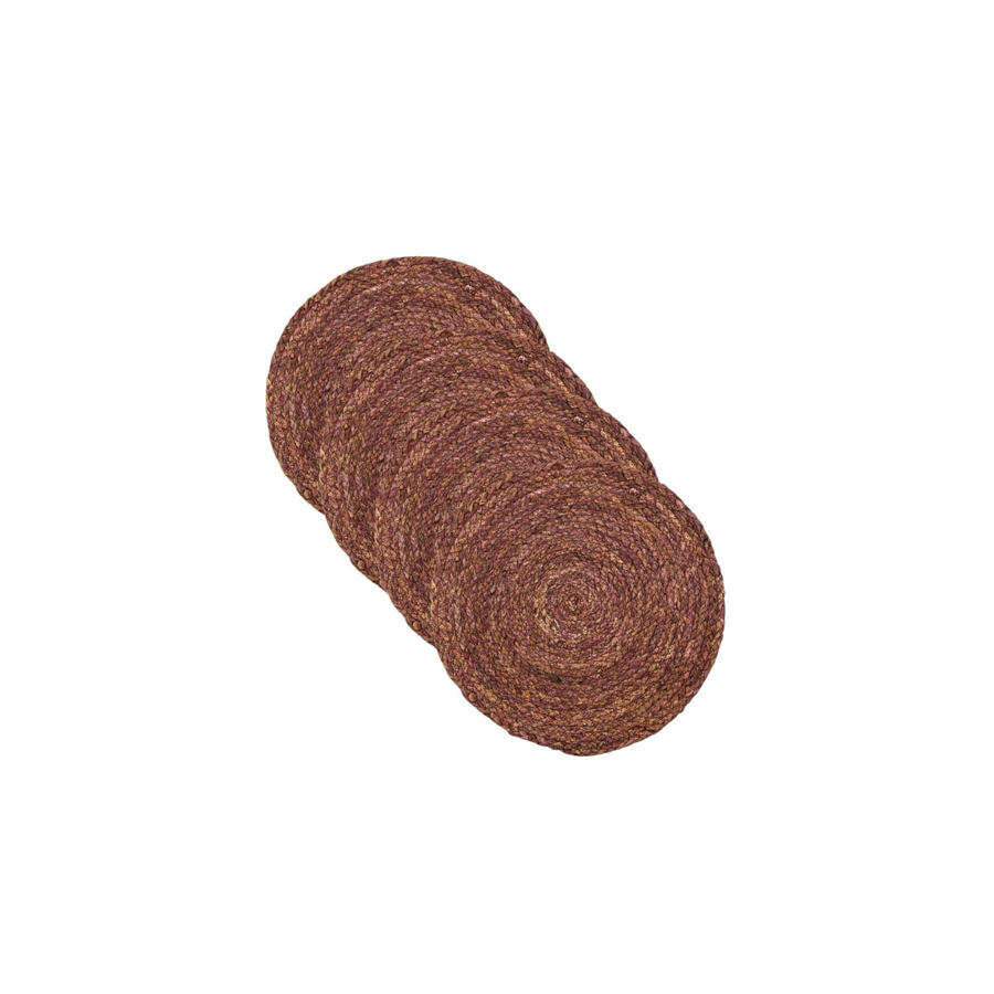 House Doctor Platzsets Circle in Rosé und Taupe, 4er-Set, Durchmesser: 38 cm - Bild 1