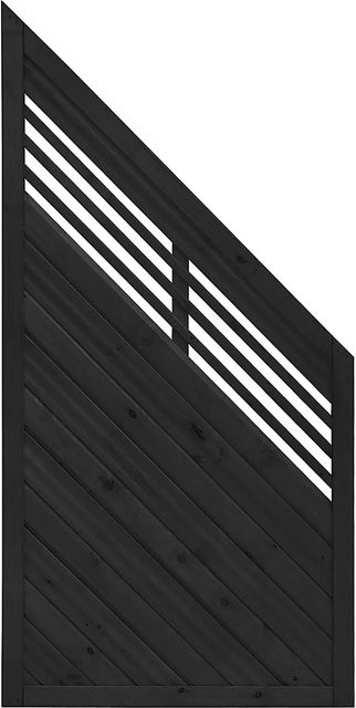 Sichtschutzzaun Anschlusselement Nicea von Andrewex aus Kiefernholz in Anthrazit, H: 180 cm, B: 90 cm, T: 90 cm - Bild 1