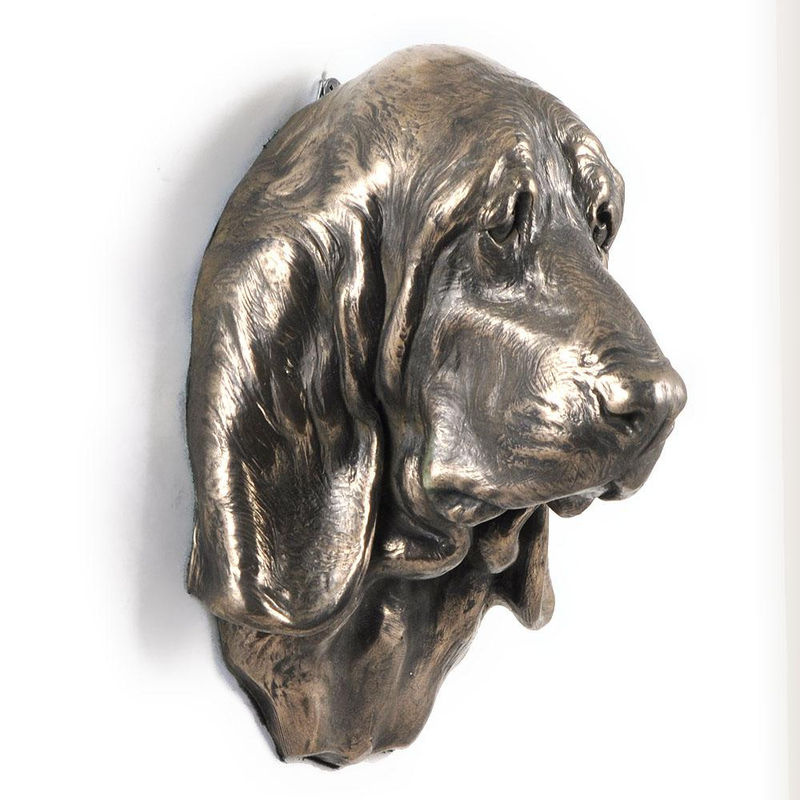 Art-Dog Basset Hound Hundestatue als hängende Büste in Braun aus Kunstharz und Metall - Bild 3