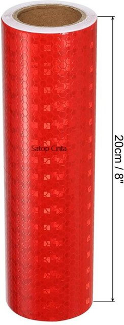 Satop Cinta Reflektierendes Klebeband Rot Sicherheitswarnung Aufkleber Breite: 20 cm, Länge: 5 m - Bild 1