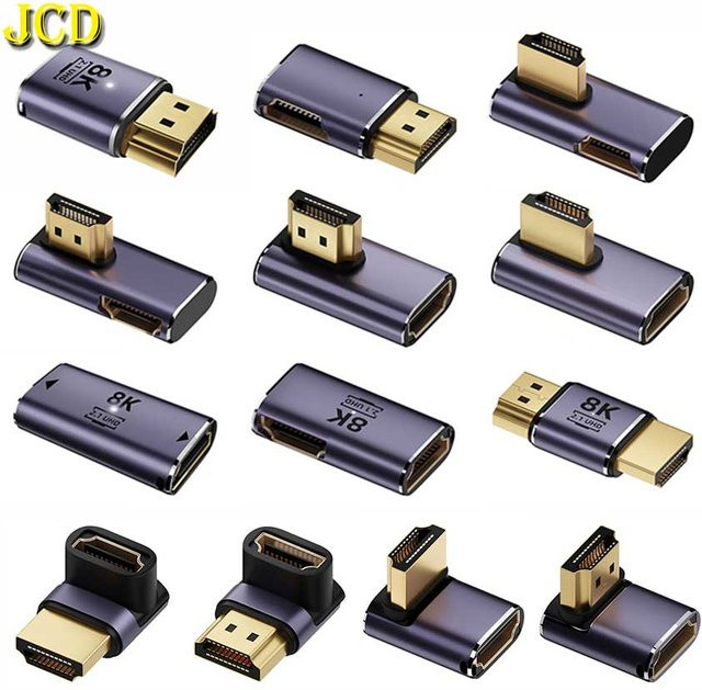 JCD HDMI Extender Adapter 8K UHD 2,1 90 Grad Männlich zu Weiblich Konverter für PS5 PS4 HDTV Computer Laptop Monitor - Bild 1