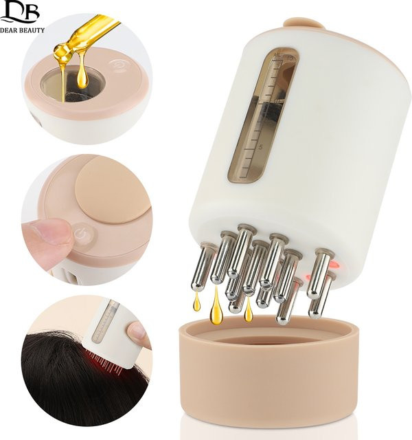 DearBeauty Kopfhaut Massage Kamm mit Rotlicht Therapie und Öl Applikator - Bild 1