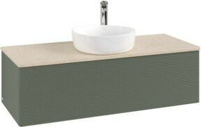 V&B Waschtischunterschrank Antao mit Frontstruktur, Wandmontage, Lackiert, B/T/H: 120 x 36 x 50 cm - Bild 1