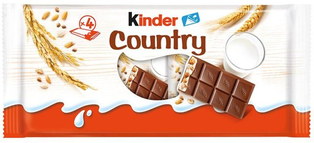 Kinder Country Vollmilchschokolade mit Milchfüllung und Cerealien 4 x 94 g - Bild 1