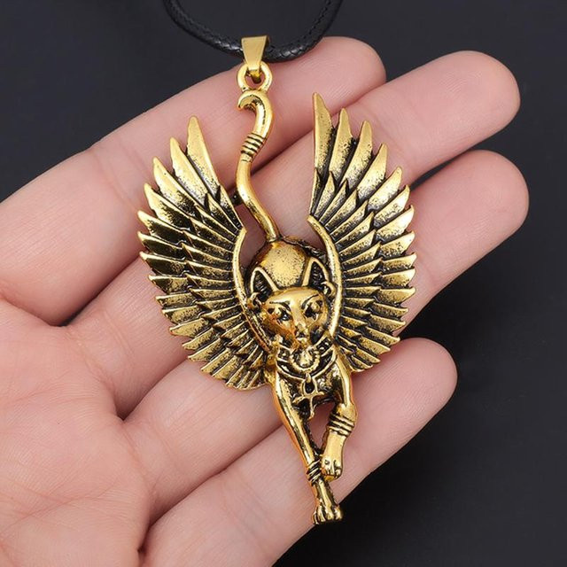Rui Di Halskette Ägypten Katze, Gold, Damen Herren - Bild 1