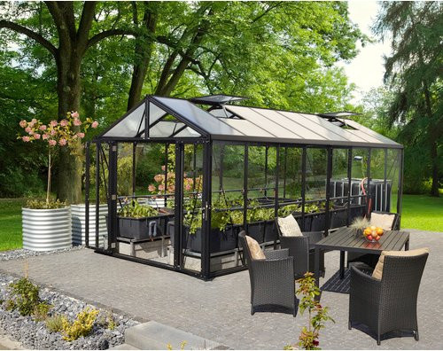 VITAVIA Gewächshaus Zeus Plus 15700 aus Aluminium in Schwarz, B/H/T: 195 x 197 x 131 cm - Bild 1