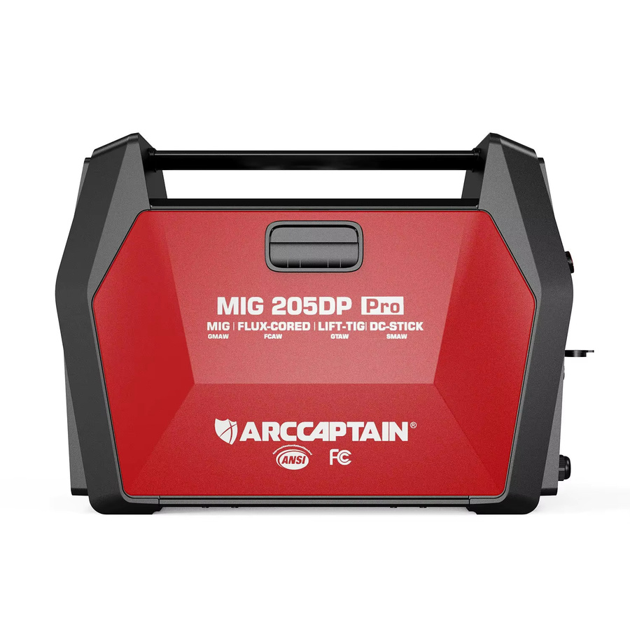 Arccaptain MIG205DP PRO Doppelpuls-MIG-Schweißgerät für Aluminiumschweißen in Rot - Bild 4