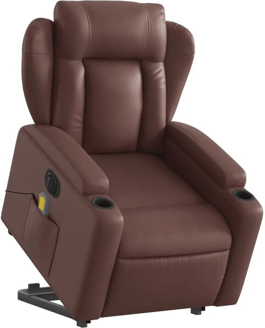 vidaXL Massagesessel Modell 6 mit elektrischer Aufstehhilfe in Braun aus Kunstleder - Bild 1