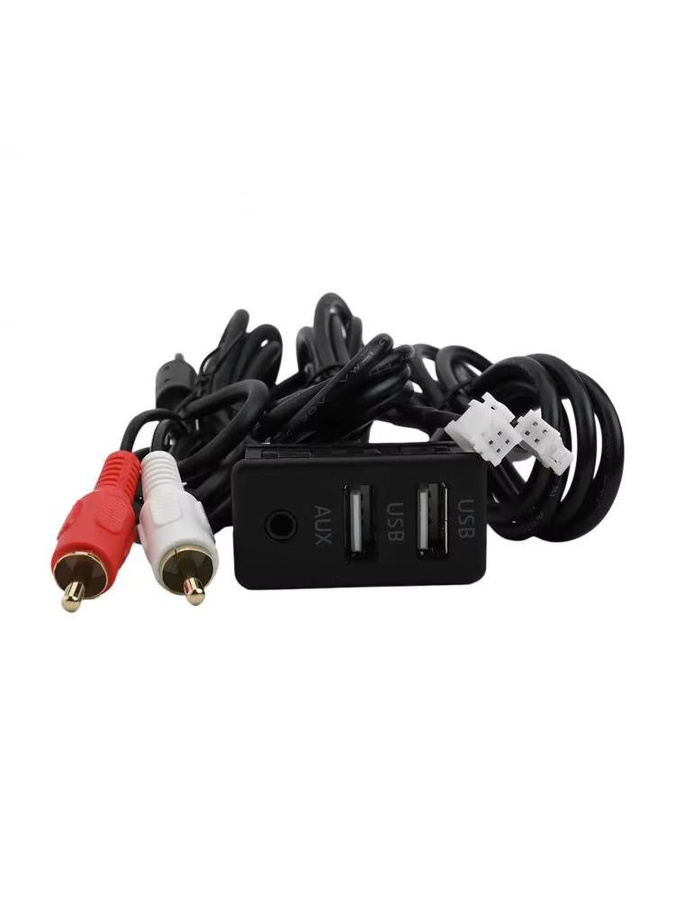 Auto Dash Mount USB und AUX Adapter Panel Interface Verlängerung mit 145 cm Kabel in Schwarz für Android Navigation und RCA Audio Eingang - Bild 6