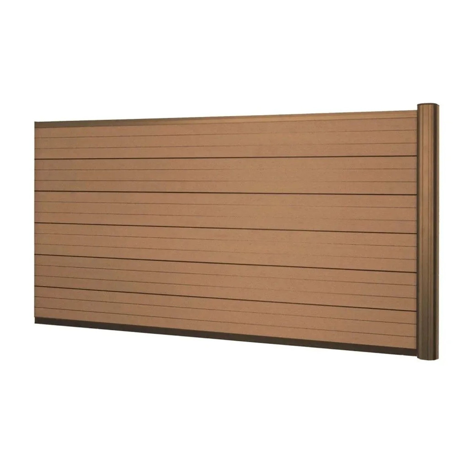 MCW WPC-Sichtschutz Savoie Windschutz Zaun mit Alu-Pfosten Erweiterungselement Niedrig 1,85m Teak - Bild 2