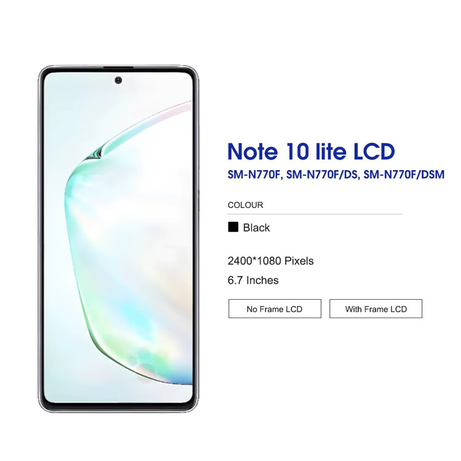 Samsung Note 10 Lite AMOLED Display mit Touchscreen Digitizer in Schwarz - Bild 2