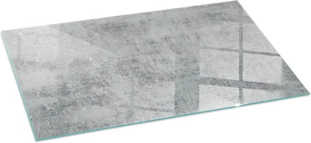 Tulup Glasplatte für Kamin mit abstrakter Hintergrundtextur in Grau, B/T/H: 140 x 70 cm - Bild 1