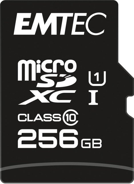 EMTEC microSD Speicherkarte EliteGold 256GB UHS-I U1 mit Adapter in Gold/Schwarz - Bild 1