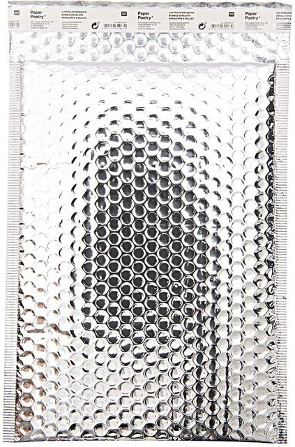 Rico Design Paper Poetry Luftpolstertasche C4 in Silber mit selbstklebender Peel-Off-Lasche, Breite: 34,0 cm, Höhe: 25,0 cm - Bild 1