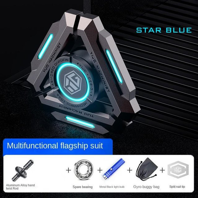 Topmix Fidget-Spinner, Metall-Handkreisel, leuchtend, kinetisches Gyroskop - Bild 1