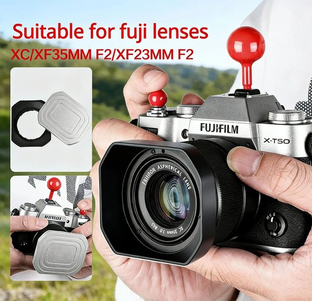 Fujifilm Quadratischer Sonnenschutz XC 35/F2 aus Aluminiumlegierung für Fuji XT50 F2 XF 23 mmF2 R WR Objektive - Bild 1
