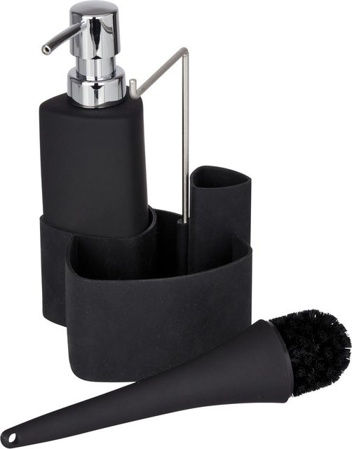 WENKO Spül-Set Empire mit Spülbürste in Schwarz, B/T/H: 19 x 11 x 12,5 cm - Bild 4