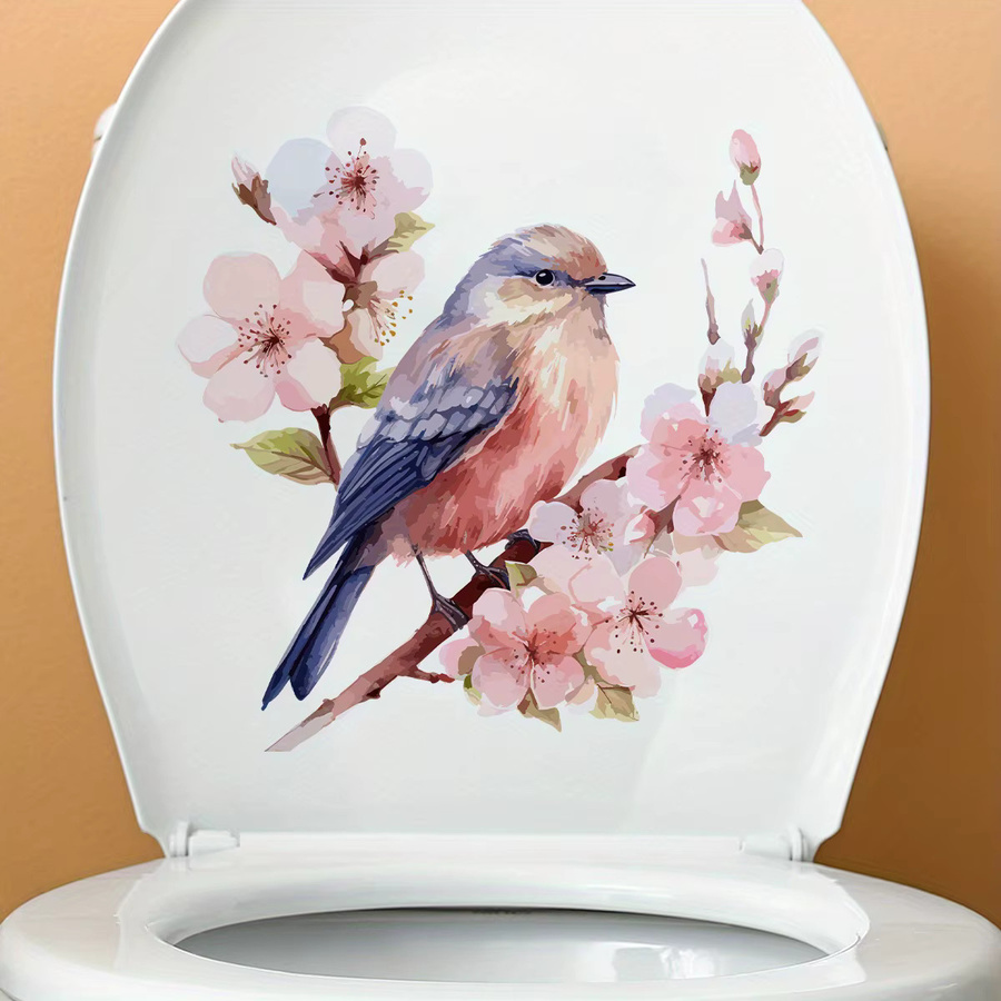 BRUP Wandtattoo mit Aquarell-Vogel und Blumen im Frühlingsdesign, abnehmbar und wiederverwendbar, Mehrfarbig - Bild 2