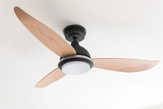Pepeo Deckenventilator Bayu mit LED-Beleuchtung und Fernbedienung, Durchmesser: 122 cm, Schwarz/Silber - Bild 1