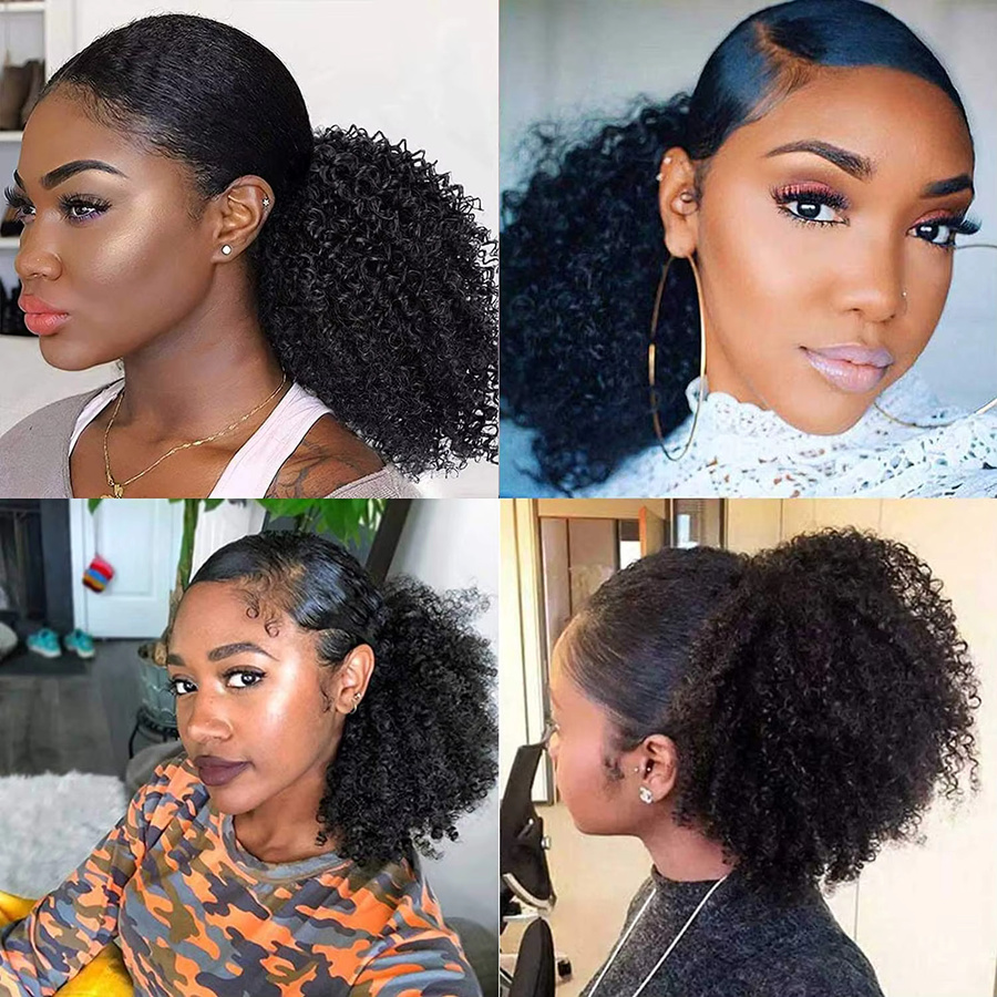 G&T Wig Afro Verworrene Lockige Pferdeschwanz Haarverlängerungen, Damen - Bild 6