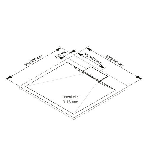 Schulte Duschwanne ExpressPlus quadratisch aus Mineralguss in Anthrazit B/T: 80 x 80 cm - Bild 3