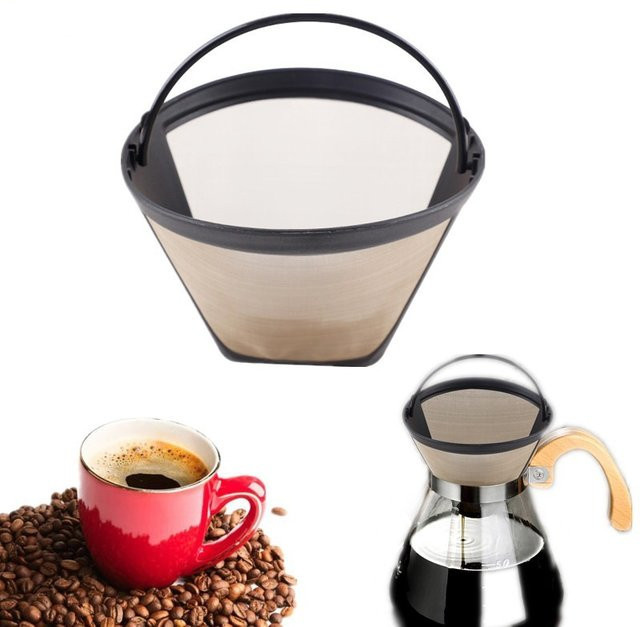 Arshen Kaffeefilter Permanent aus Gold-Mesh mit Griff für 10-12 Tassen - Bild 1