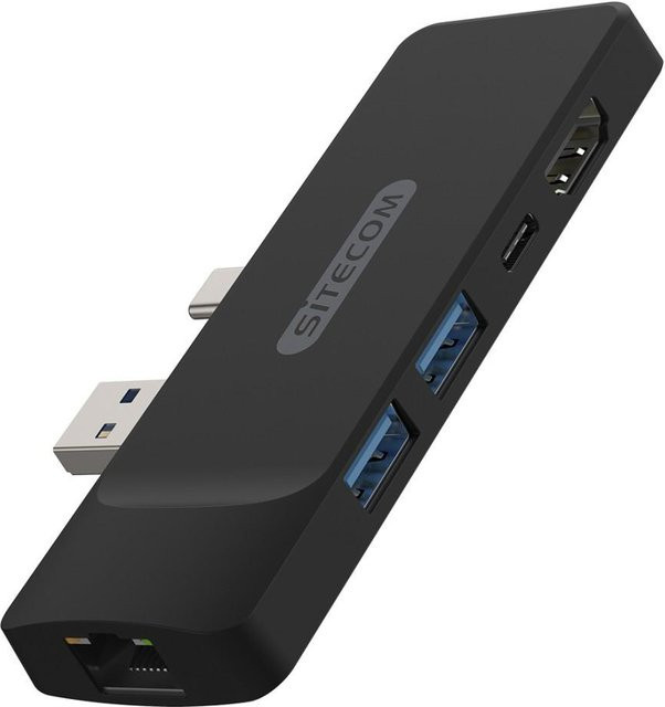 Microsoft USB-C-Adapter CN-417 in Schwarz mit HDMI, USB-A und Ethernet/LAN für Surface Pro 7 - Bild 1