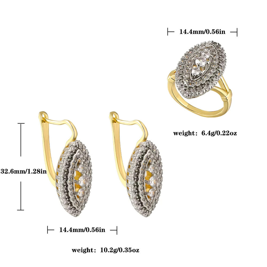 Ohrringe Bicolor, 14 Karat Gold, Kristall - Bild 1