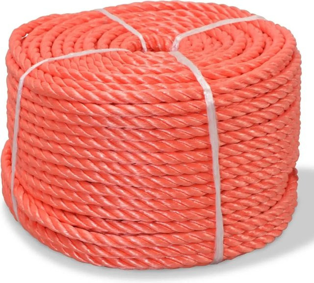 vidaXL Polypropylenseil Orange, Durchmesser: 10 mm, Länge: 100 m - Bild 1