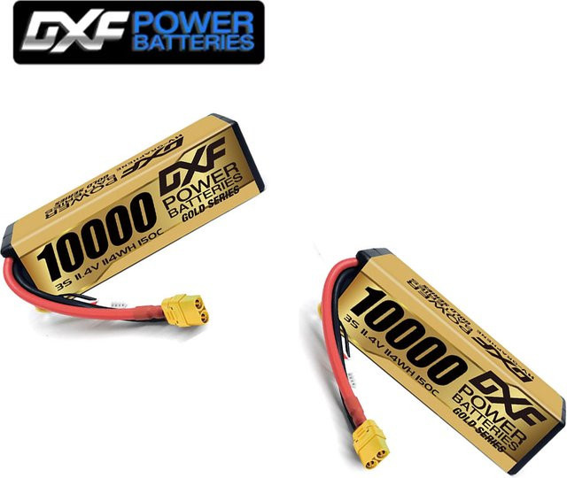 DXF 3S Lipo Akku 10000mAh 11,4V 150C mit EC5 oder XT90 Stecker Hardcase in Rot für RC Auto Buggy Truggy Offroad Boot LKW UAV Racing - Bild 1