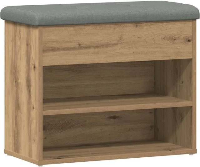 vidaXL Schuhbank Artisan-Eiche in Grau aus Holzwerkstoff, B/T/H: 62 x 32 x 50 cm - Bild 1