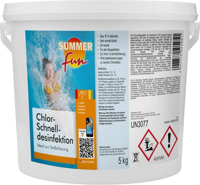 Summer Fun Chlor-Schnell-Desinfektion Granulat für Stoßchlorungen, 5 kg - Bild 1
