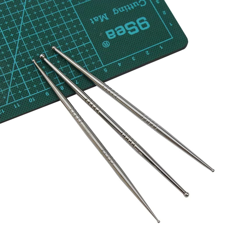 3-teiliges Keramik-Modellierungswerkzeug-Set aus Edelstahl mit Doppelkopf-Schnitzstangen in Silber - Bild 2
