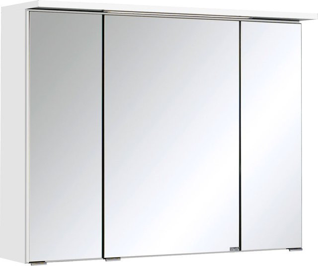 HELD Bologna 3D Spiegelschrank mit LED-Einbauleuchte und Rasierersteckdose, Weiß, B: 80 cm, H: 76 cm, T: 20 cm - Bild 1