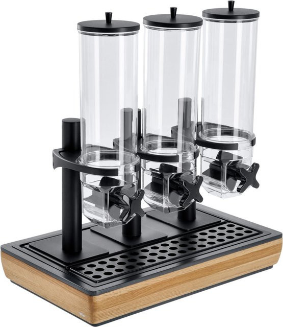 VEGA Müslispender Montana dreifach, GN 1/1, 3x 4l, Eiche/Transparent/Schwarz, B: 57 cm, T: 36,5 cm, H: 50,5 cm - Bild 1