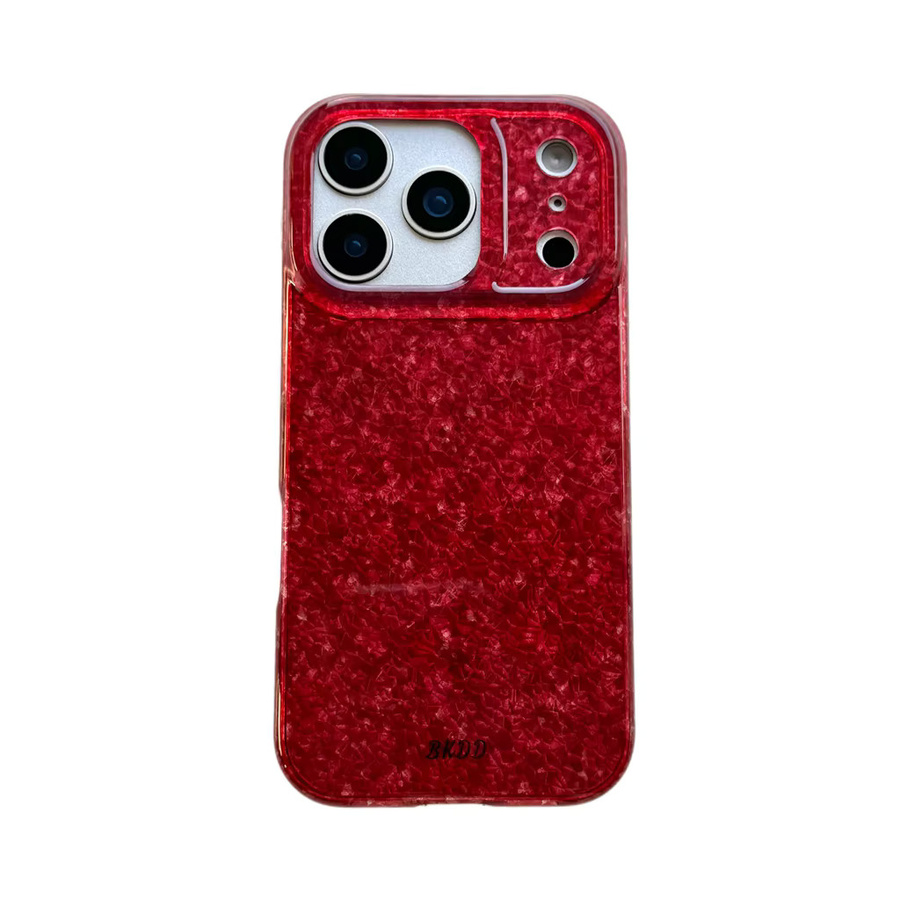 Stoßfeste Apple iPhone Schutzhülle mit glänzender roter Pailletten-Textur für iPhone 17, 16, 15 und 14 Pro Max - Bild 6