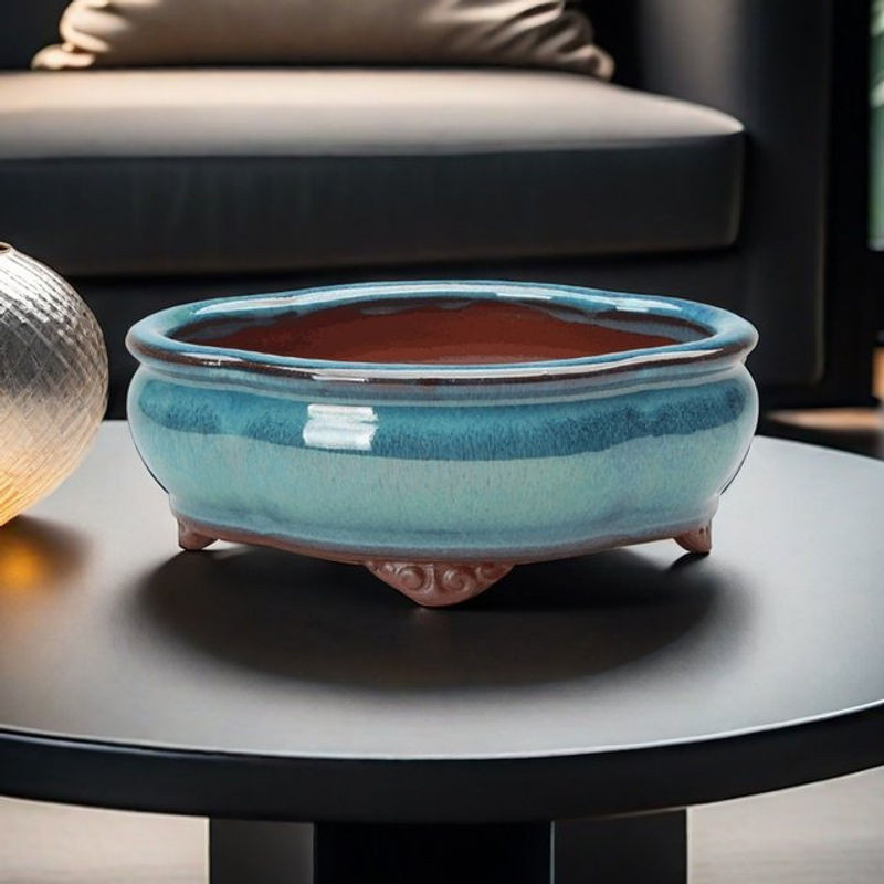 Elegante Keramik-Pflanztöpfe in Blau im orientalischen Design für deine Topfpflanzen - Bild 1