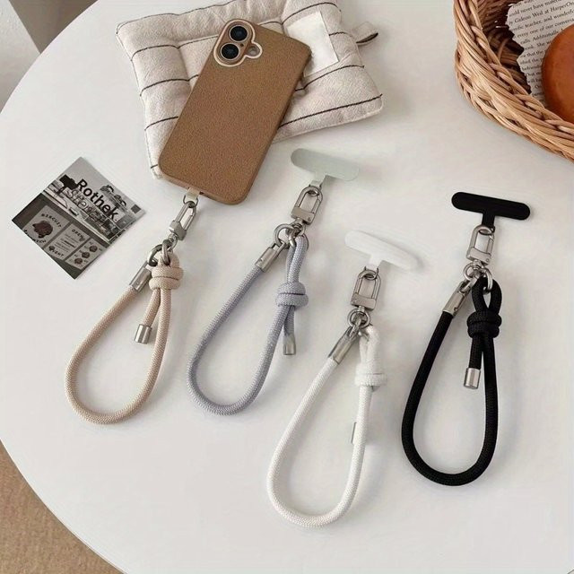 Advanced Sense Verstellbares Handy-Lanyard mit Metallschnalle in Schwarz-Weiß-Grau - Bild 1
