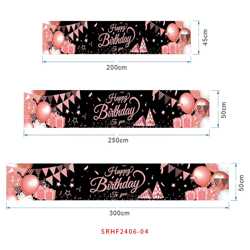 VIKAMA Happy Birthday Banner aus Textil in Bunt für deine Geburtstagsfeier, hängende Stoffdekoration mit geometrischem Design, B/H: 180 x 35 cm - Bild 3