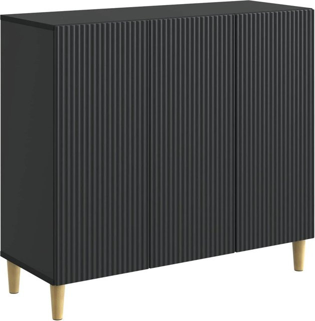 vidaXL Sideboard Schwarz im Vintage-Design aus Holzwerkstoff B/H/T: 89 x 80 x 34,5 cm - Bild 1