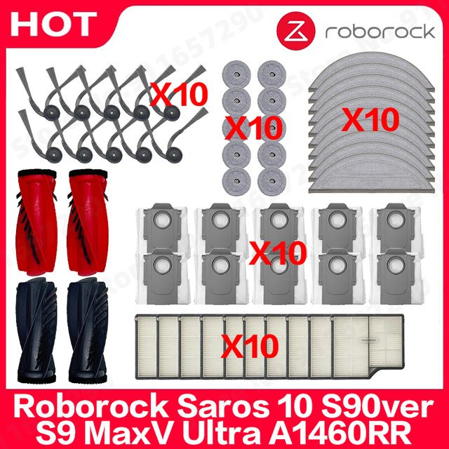 Roborock Zubehör-Set mit Haupt- und Seitenbürsten, Filtern sowie Kantenreinigungsmopps in Multicolour - Bild 1