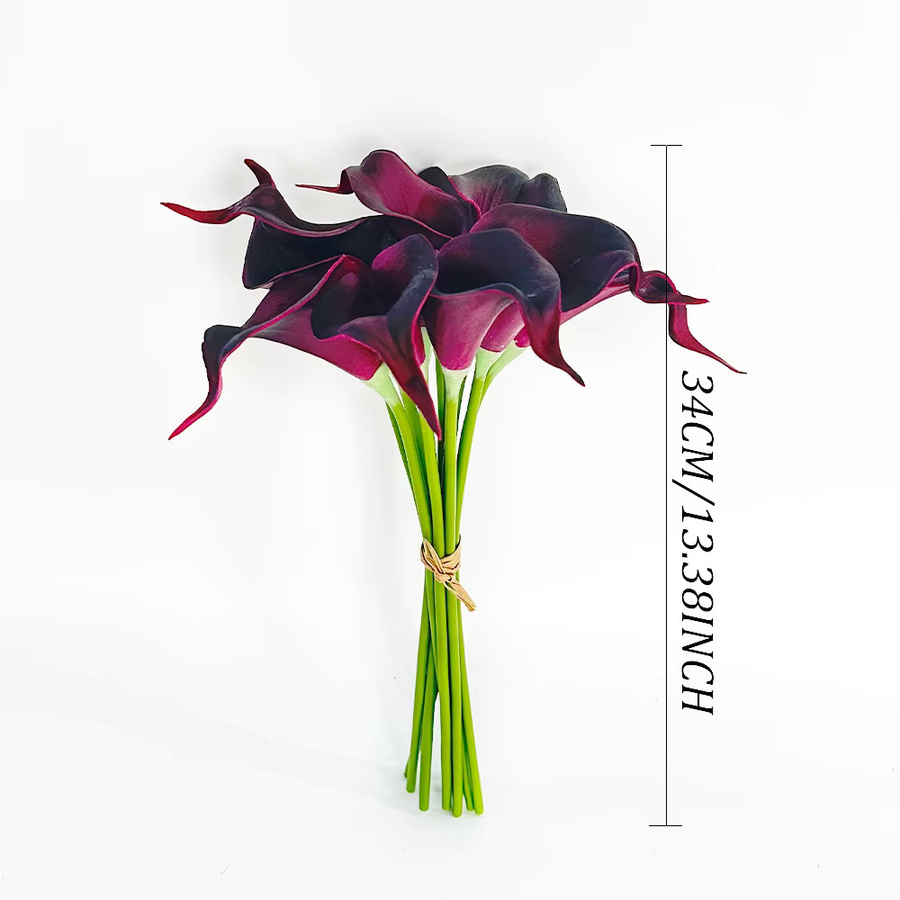6 Stück künstliche Calla-Lilien von MUFU in Weiß aus PU für Tischdekoration und Hochzeiten - Bild 3