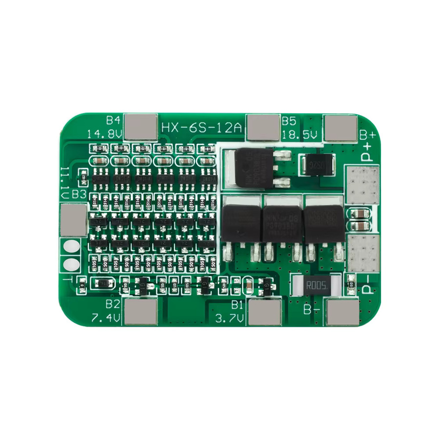 Baishundianzi BMS Schutzmodul für 6S 18650 Li-Ion Akku Packs, 24V 25,2V, 12A/25A, Farbe: Grün - Bild 2