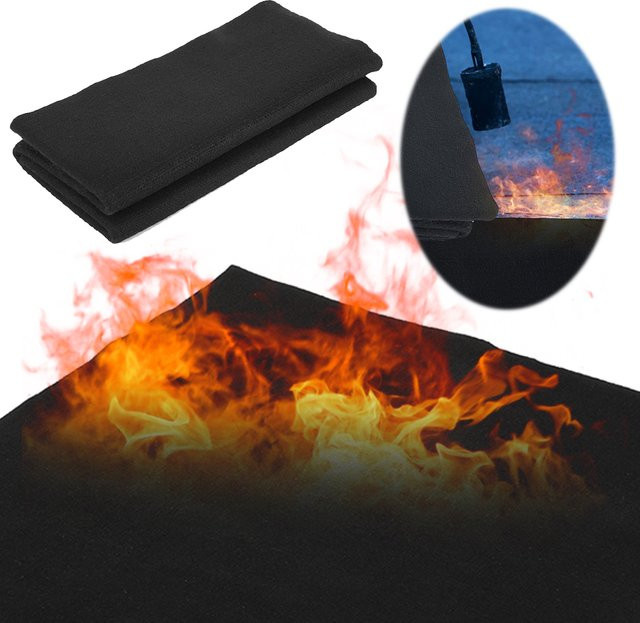 Feuerfeste Schweißdecke als Hitzeschild und Isolierpad in Schwarz für Hartlöten und Schweißarbeiten - Bild 1
