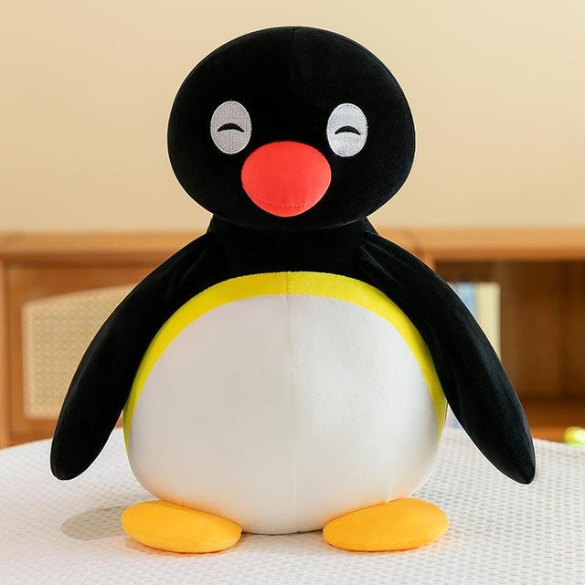 Yiran toy Pingu Pinguin Plüschtier mit blauem Fisch, 30cm - Bild 1