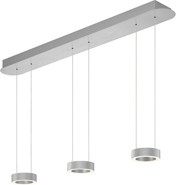 Elements by Bankamp Noah 20741 LED-Pendelleuchte in Silber aus Aluminium mit dimmbarer Warmweiß Lichtquelle (2700K) - Bild 1