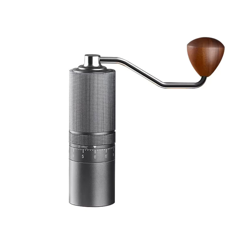 XMSJ Manuelle Kaffeemühle mit CNC 420 Edelstahl Konischen Mahlscheiben, Extern Einstellbar, Grau - Bild 5