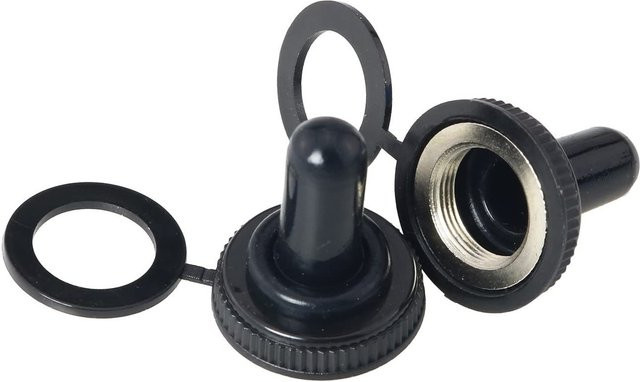 5 Stück wasserdichte Kippschalter-Abdeckung aus Edelstahl von ELECAPITAL in Schwarz, 12 mm - Bild 1