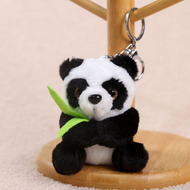 Panda Plüschtier Anhänger, Schwarz, Stoffpuppe - Bild 1